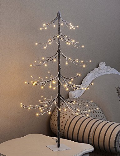 Display Tree - Lighted Snowy Pagoda Fir Tree 4 Foot