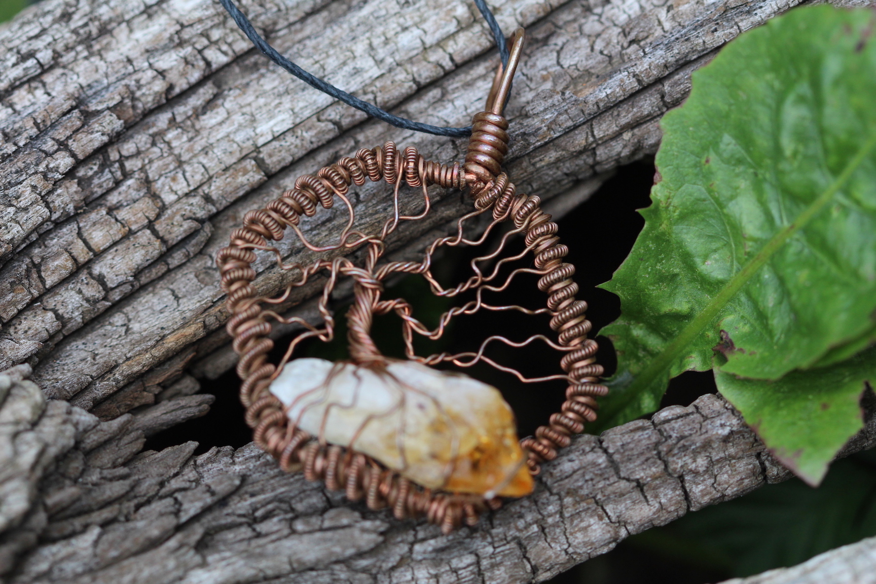 Creative Expressions - Tree of Life Pendant - Citrine - Copper Wire