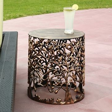 Accent Table - Metal Tree & Lattice