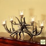 Candle Holder - Rustic Antler Votive Candelabra