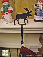  Wrought Iron Stocking Hangers - Moose